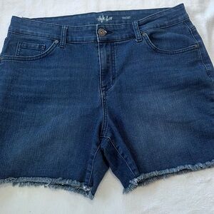 Style & Co. Blue Jean Shorts with Frayed Hem